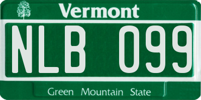 VT license plate NLB099