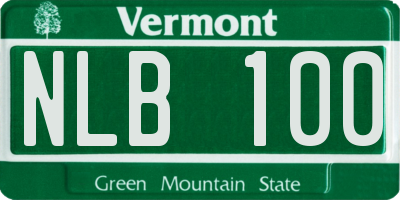 VT license plate NLB100