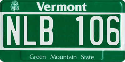 VT license plate NLB106