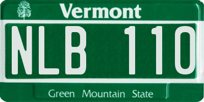 VT license plate NLB110