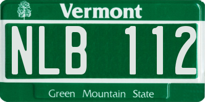 VT license plate NLB112