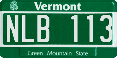 VT license plate NLB113
