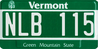 VT license plate NLB115