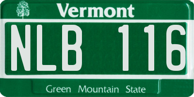 VT license plate NLB116