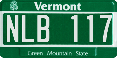 VT license plate NLB117