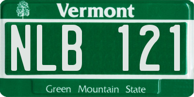 VT license plate NLB121