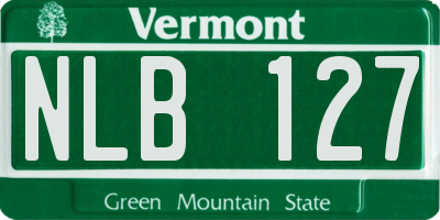 VT license plate NLB127