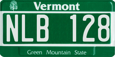 VT license plate NLB128