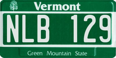 VT license plate NLB129