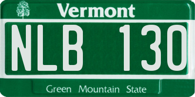 VT license plate NLB130