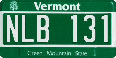 VT license plate NLB131