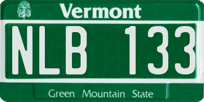 VT license plate NLB133