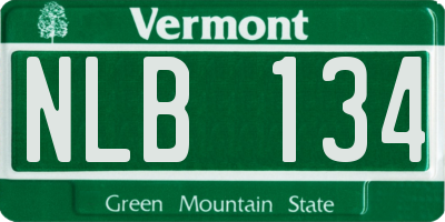 VT license plate NLB134