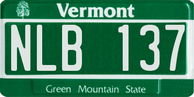 VT license plate NLB137