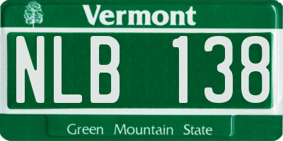 VT license plate NLB138