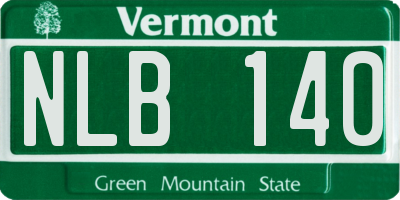 VT license plate NLB140