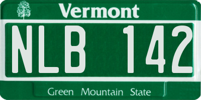 VT license plate NLB142