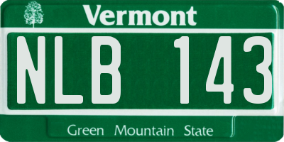 VT license plate NLB143