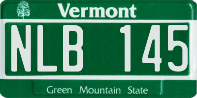 VT license plate NLB145