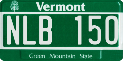 VT license plate NLB150