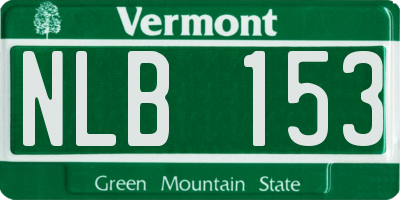 VT license plate NLB153