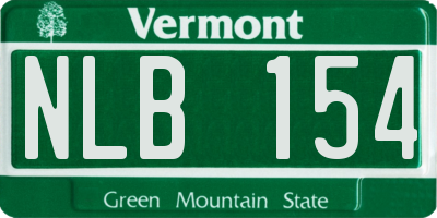 VT license plate NLB154