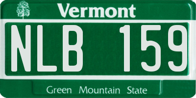 VT license plate NLB159