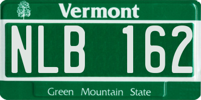 VT license plate NLB162