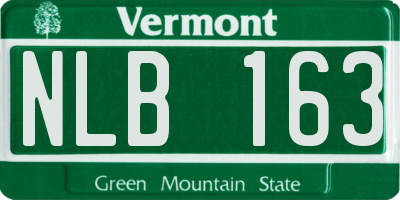 VT license plate NLB163