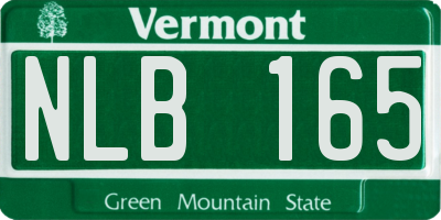 VT license plate NLB165