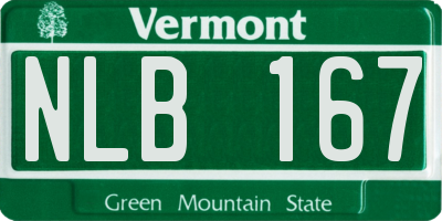 VT license plate NLB167