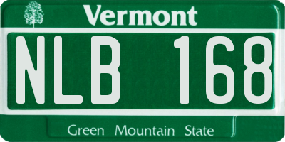 VT license plate NLB168