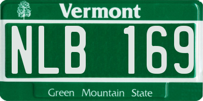 VT license plate NLB169