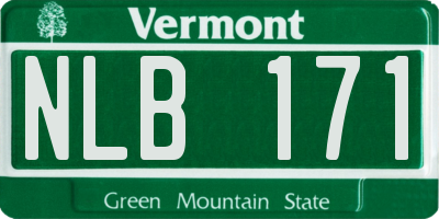 VT license plate NLB171