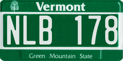 VT license plate NLB178