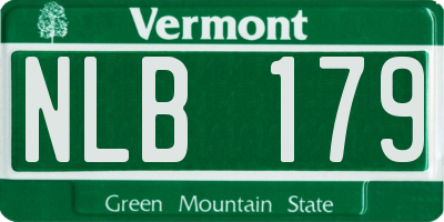 VT license plate NLB179