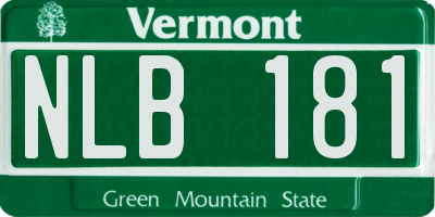 VT license plate NLB181
