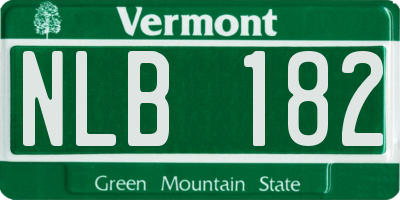 VT license plate NLB182