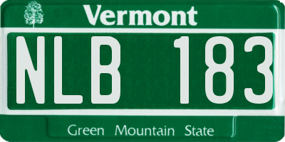 VT license plate NLB183