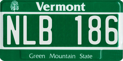VT license plate NLB186