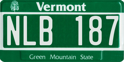 VT license plate NLB187