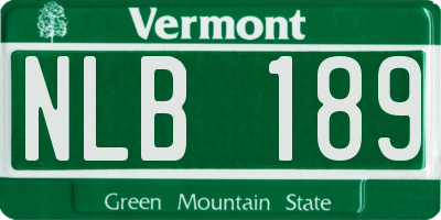 VT license plate NLB189