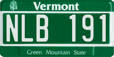 VT license plate NLB191