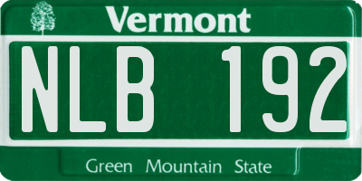 VT license plate NLB192