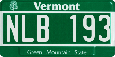 VT license plate NLB193