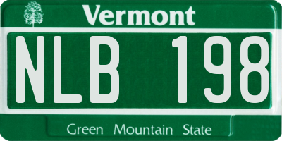 VT license plate NLB198
