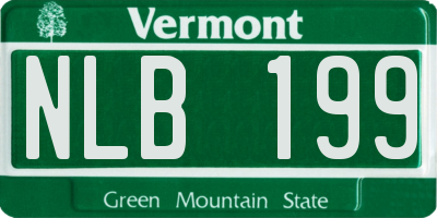 VT license plate NLB199