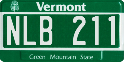 VT license plate NLB211