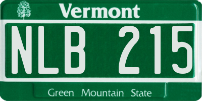VT license plate NLB215