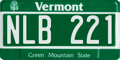 VT license plate NLB221